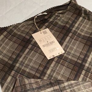 Plaid Maxi Skirt. Stradivarius Medium